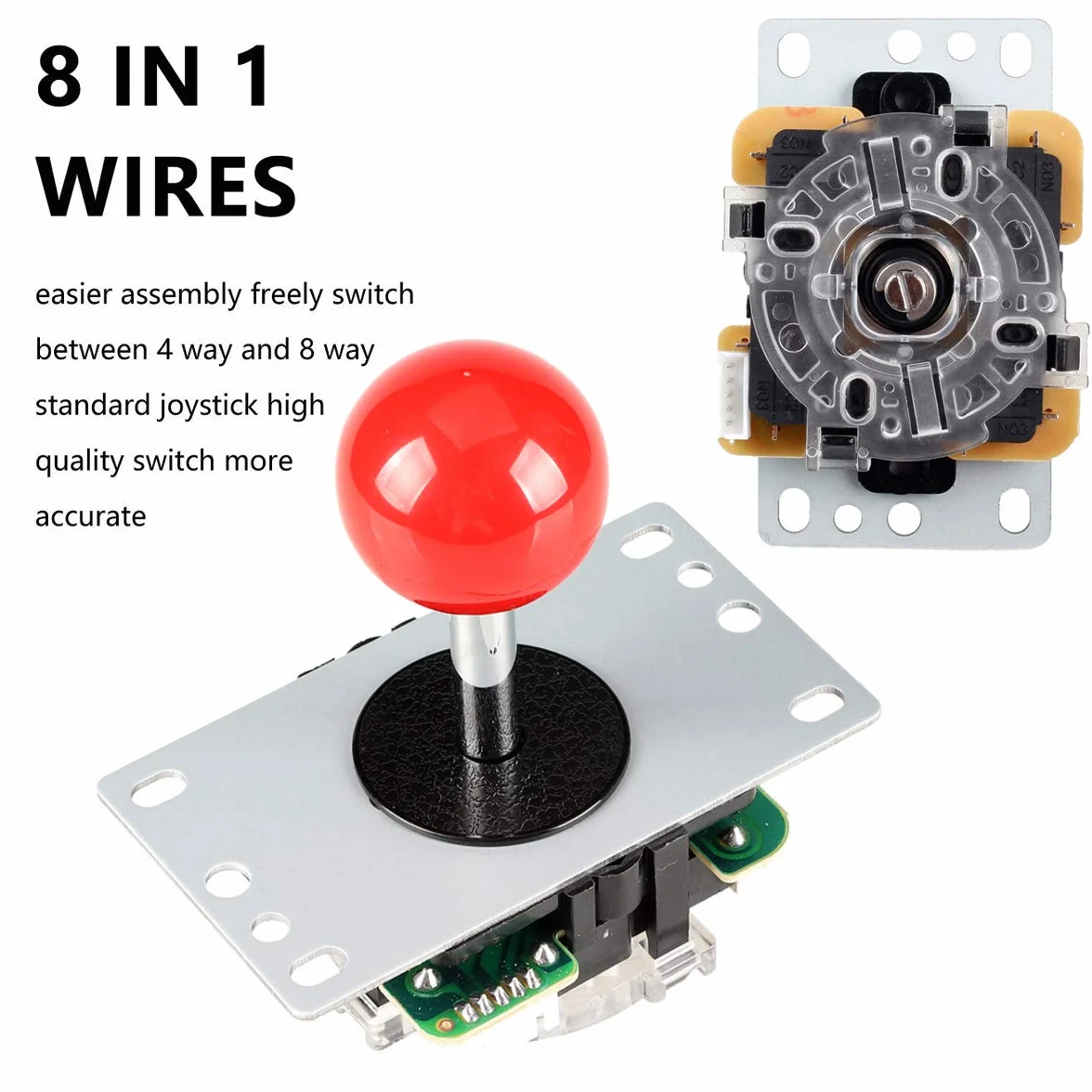 4 Player Classic fai da te Joystick Arcade Kit Parts USB Encoder per PC controlla Games + 4/8 Way Stick + 5V portato pulsanti luminosi per console per videogiochi Mame Raspberry Pi & 4 colori