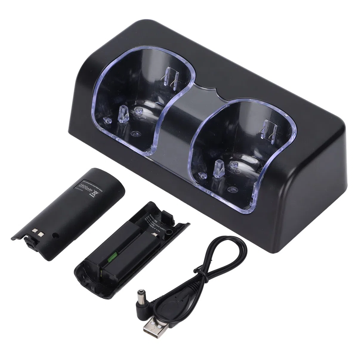 Cocoarm Caricabatterie Remoto, Materiale ABS, Doppio Dock di Ricarica Efficiente per Controller con Cavo di Alimentazione da 5 Piedi (BLACK)
