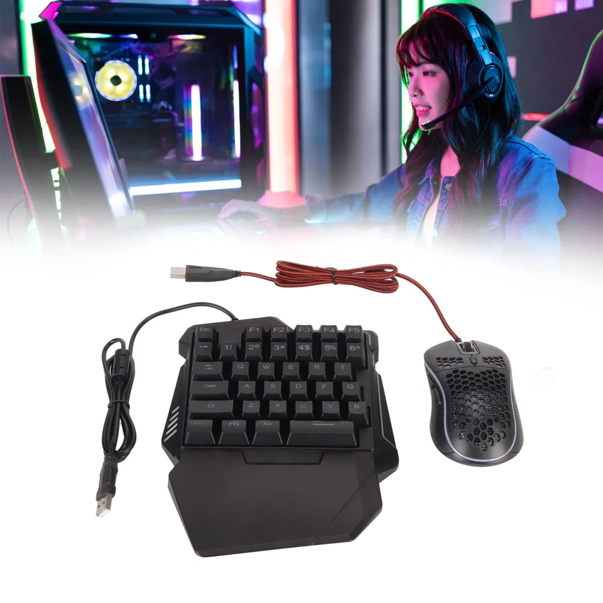 Set Convertitore Tastiera per Convertitore Cablato Console di Gioco con Tastiera Mouse, Adattatore OTG Incluso, per Console 360 Series X S