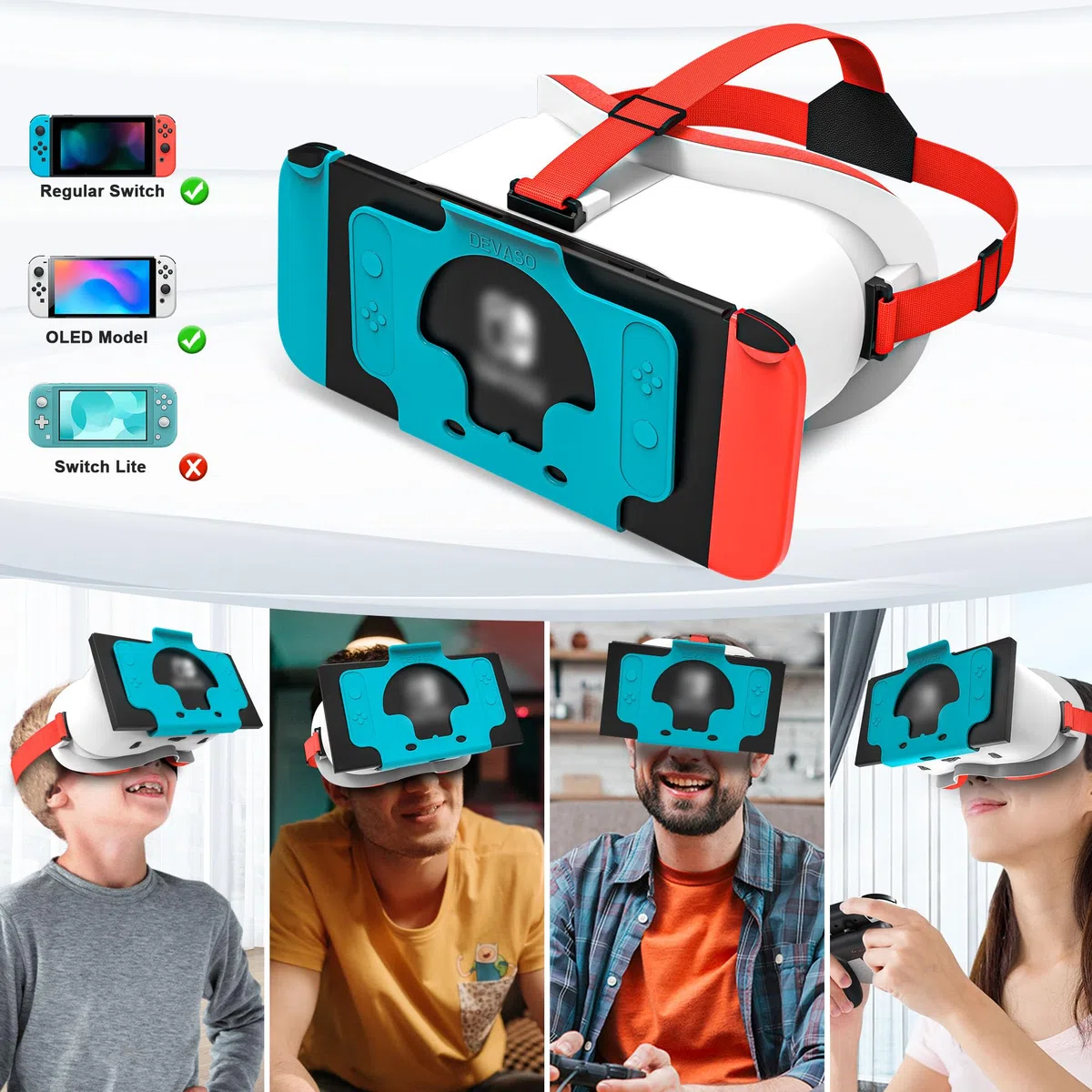 VR Headset for Nintendo Switch & OLED Model, Upgraded Your Switch 1/OLED VR Games with Virtual Reality 3D Goggles, Adjustable HD Lenses & Comfortable HeadStrap, Cool Glasses Stuff for Kids