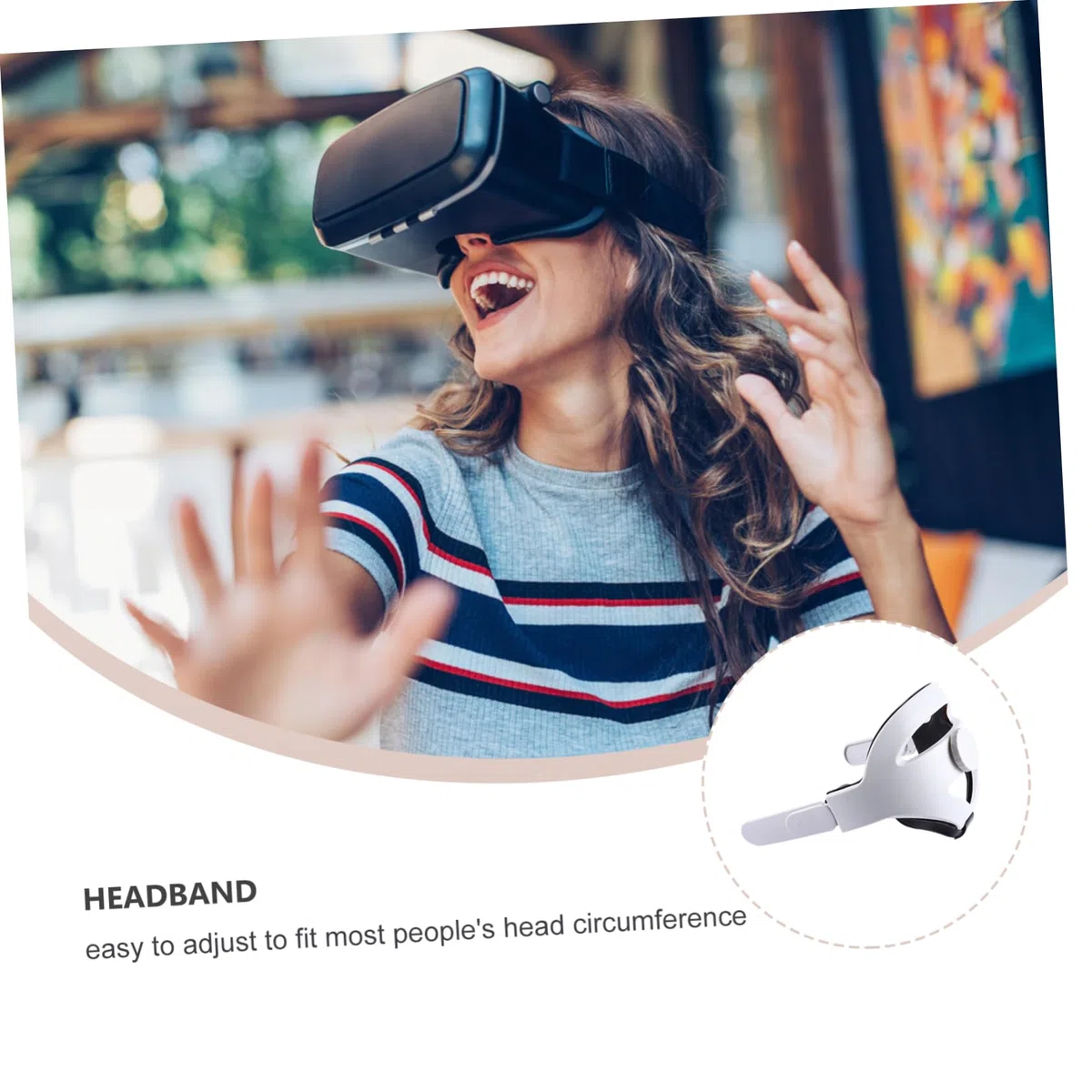 Cinturino per Testa per Visore Vr Regolabile Compatibile con Visori di Seconda Generazione Cuscinetto per Testa Antiscivolo Fascia Protettiva