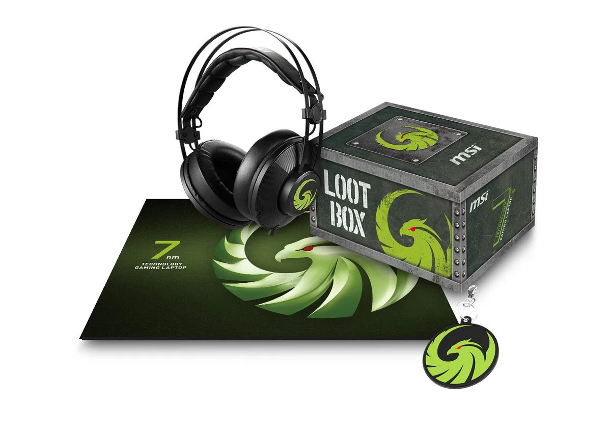 MSI Lootbox per Alpha15 Bundle (cuffie da gioco, tappetino per mouse, astuccio), multicolore, 240 x 200 x 130