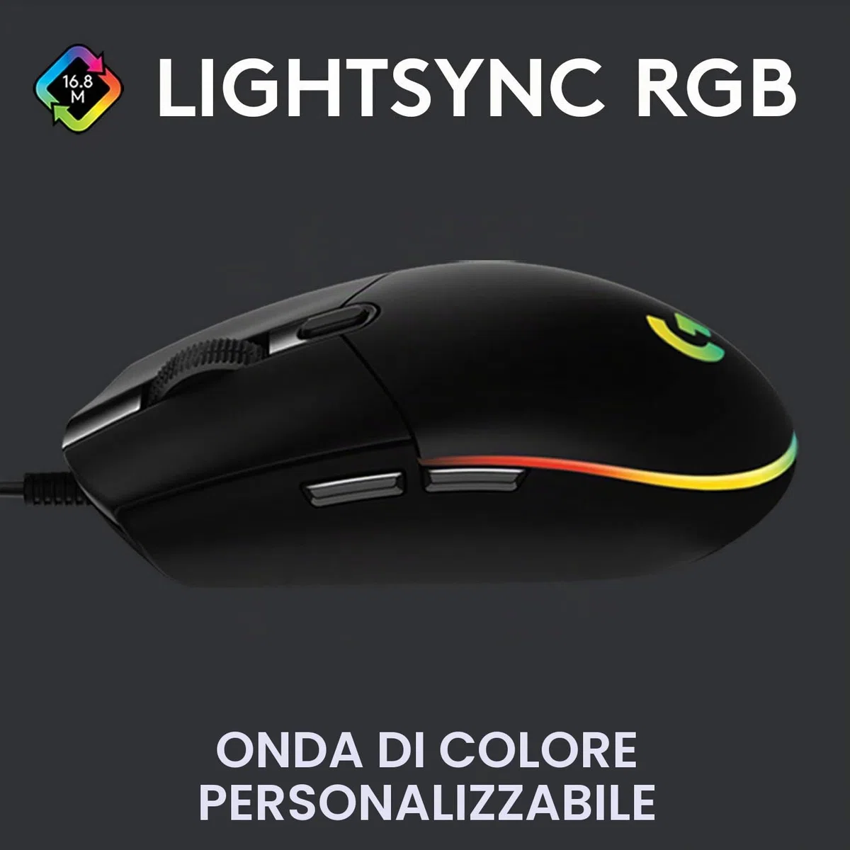 Logitech G413 SE Tastiera Meccanica Gaming Full Size - Tastiera Retroilluminata con Switch Meccanici Tattili, Nero & 03 LIGHTSYNC Mouse Gaming con Illuminazione RGB, Nero