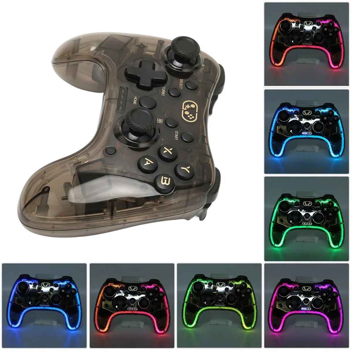 Controller per Gamepad Controller per Giochi Wireless, Retroilluminazione RGB Bluetooth Joystick per Gamepad per Giochi Wireless, Joystick per Gamepad Remoto per PC TV per Switch per PS3