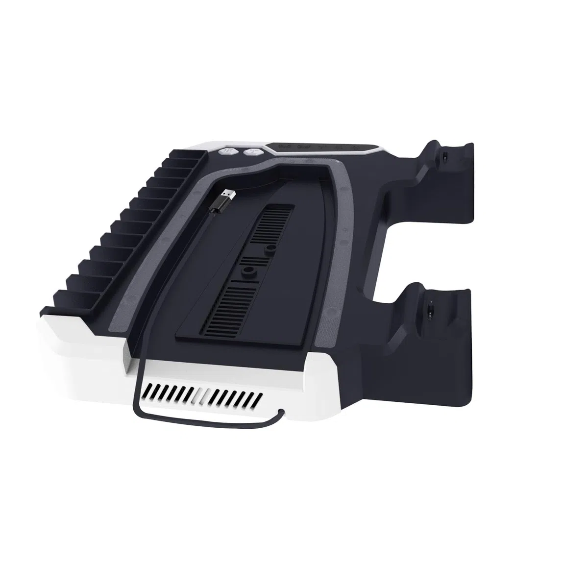 Supporto verticale RGB Stazione di raffreddamento console per PS5 Pro, supporto di base con dock di ricarica del controller per PS5 e PS5 Pro/PS5 slim Disc & Digital Editions