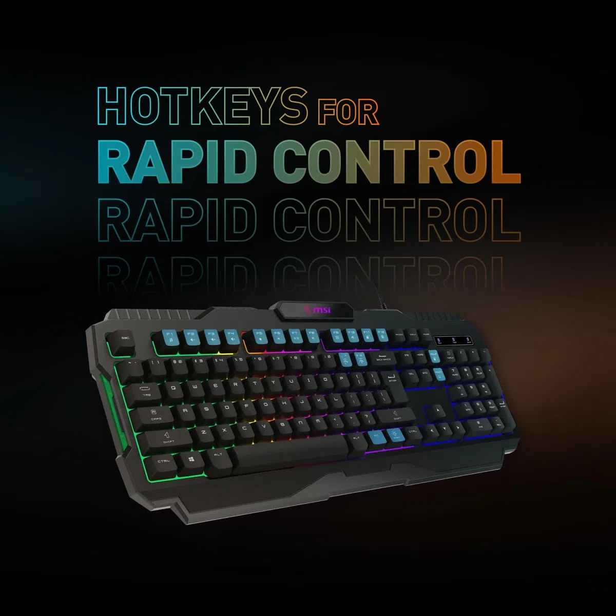 MSI Forge GK100 Combo - Set tastiera e mouse RGB da gioco, 19 tasti, anti-ghosting, sensore ottico 6400 DPI