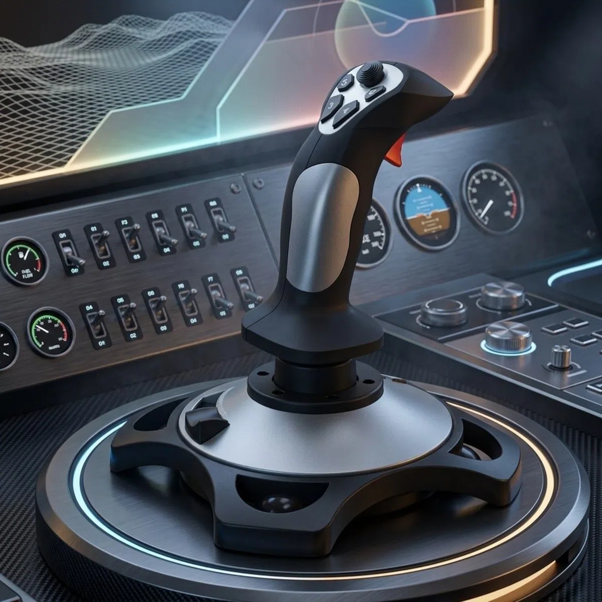 Gettimore PC joystick di simulazione di volo, controller di gioco alto con disposizione intuitiva, giocatori della costruzione dell'ABS