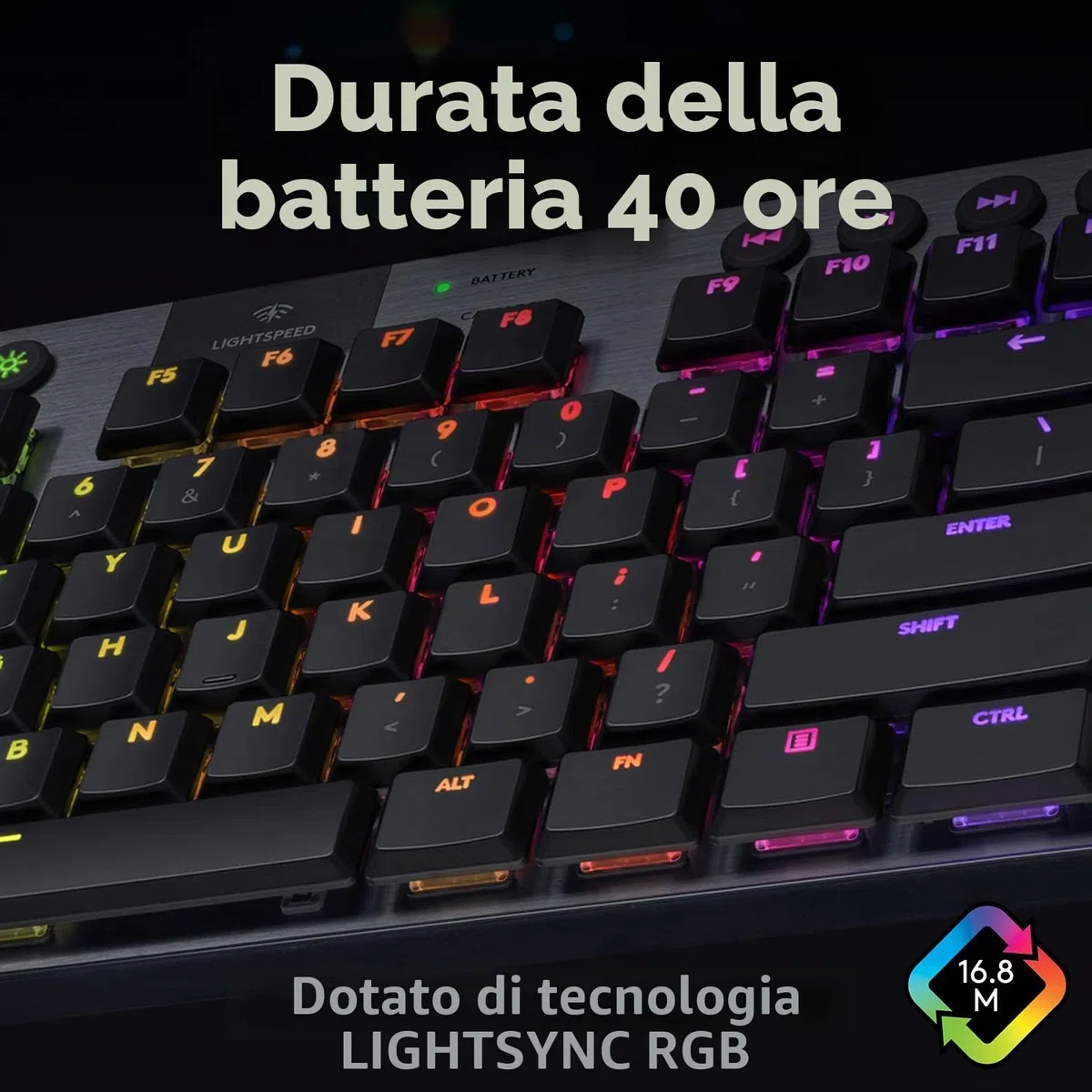 Logitech G G915 LIGHTSPEED TKL Tastiera Gaming Wireless, QWERTY US INT'L