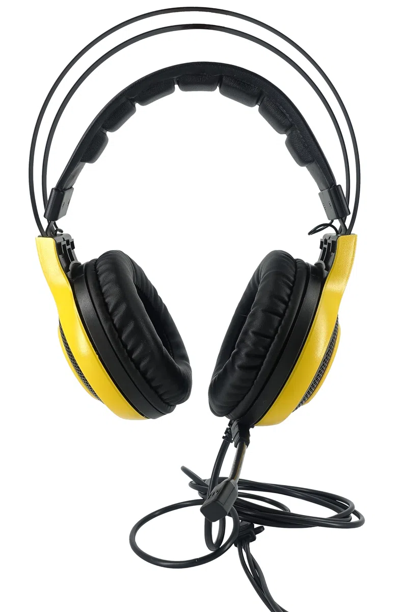 TEKNOFUN - Dragon Ball Z con licenza ufficiale - Cuffie - Cuffie da gioco - Connettore Jack da 3,5 mm - Cavo da 2,2 m - Archetto regolabile - Giallo - Per bambini e adulti - 811236