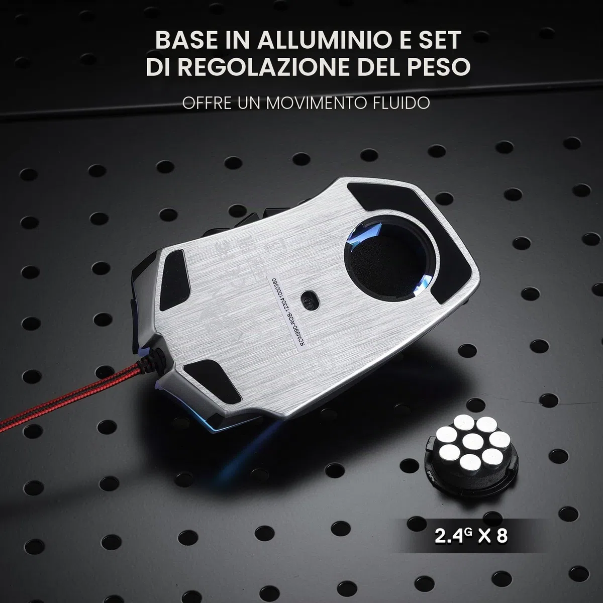 Redragon M990 Mouse MMO Cablato RGB 32000 DPI 23 Tasti Programmabili PC | 16 Tasti Macro Laterali Alta Precisione Base Alluminio Supporto Software PC Gioco