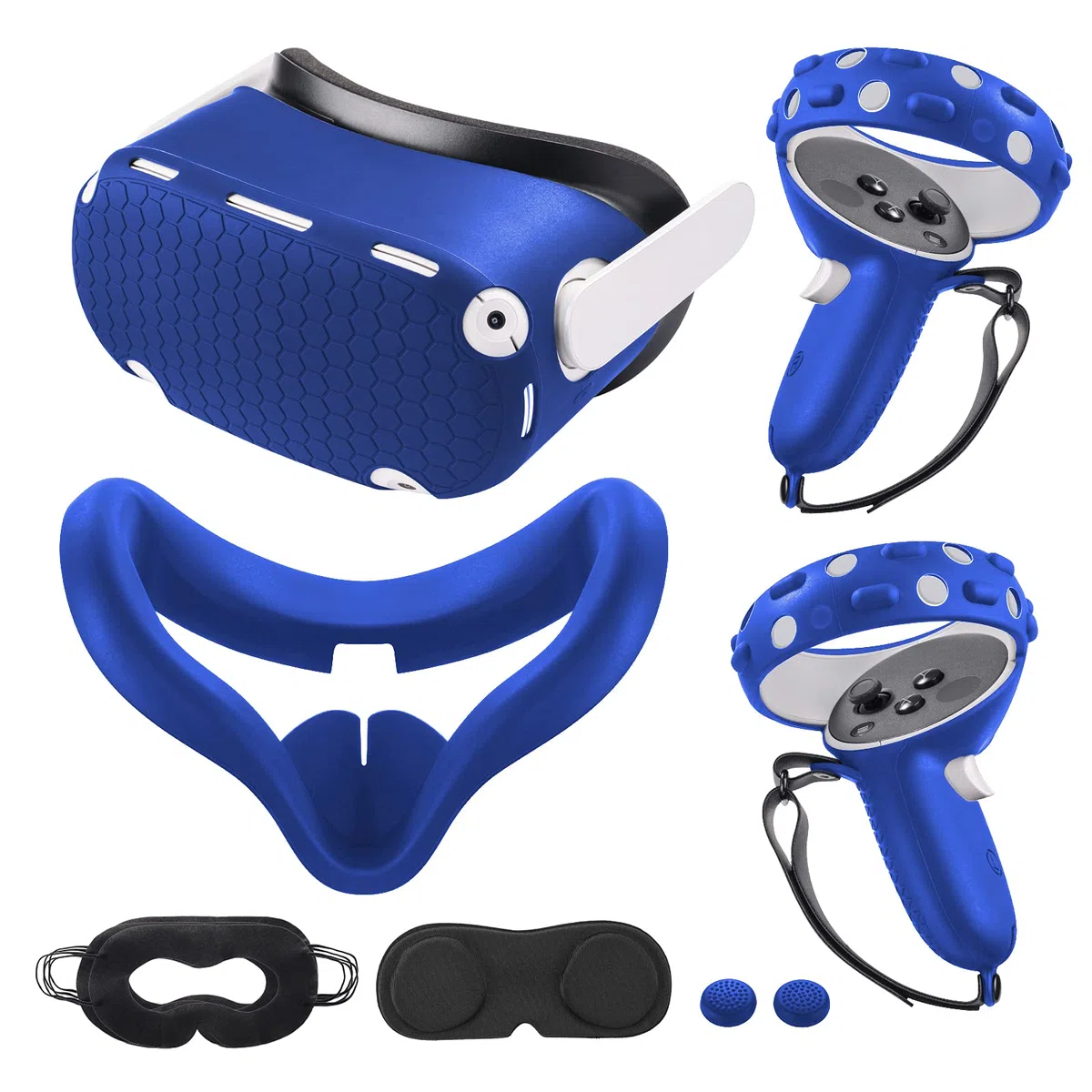 Compatibile con gli accessori Oculus Quest 2, copertura del viso in silicone VR, copertura di Shell VR, compatibile con Quest 2 Touch Controller Grip, copertura protettiva dell'obiettivo, copertura