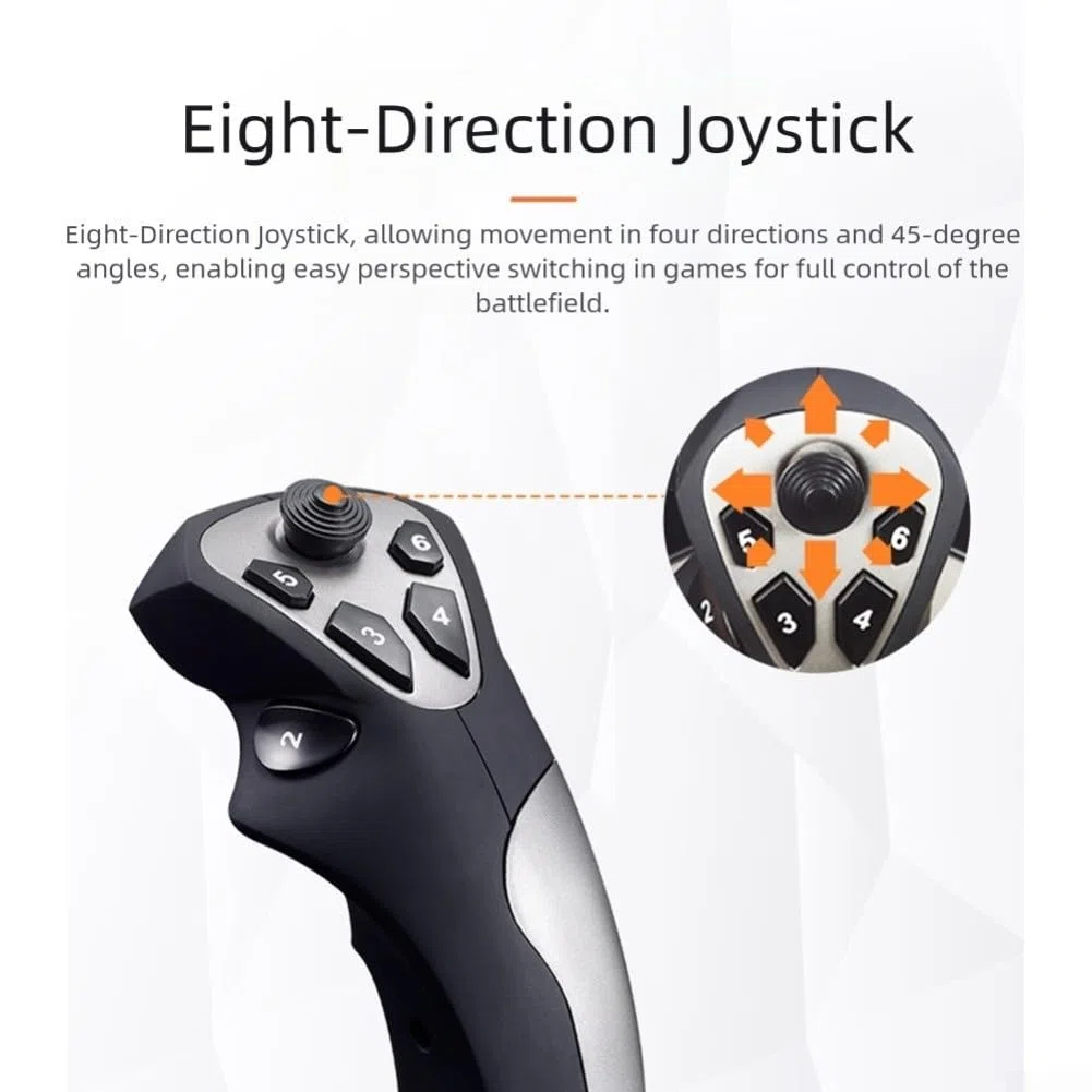 Caswynlife Simulatore di volo Joystick Controller, per PC, ABS Game Flight Handle con controllo preciso, esperienza di gioco coinvolgente, per gli appassionati di Sim, nero