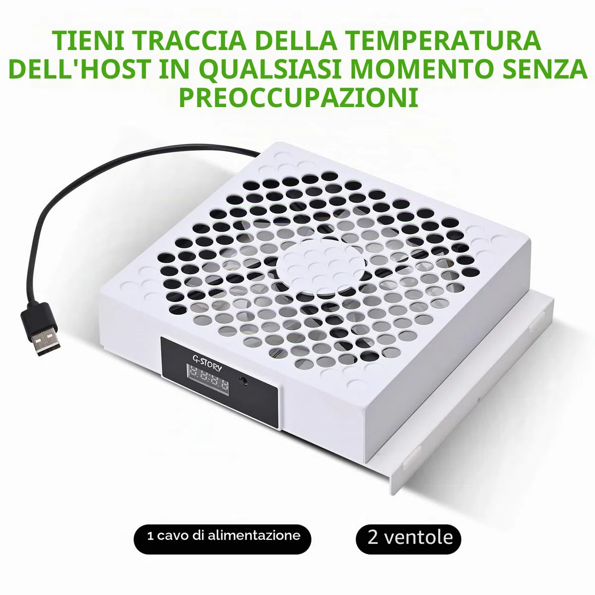 G-STORY Ventola di raffreddamento per Xbox Series S con velocità della ventola automatica regolabile in base alla temperatura, display a LED, raffreddamento ad alte prestazioni, basso rumore, 3