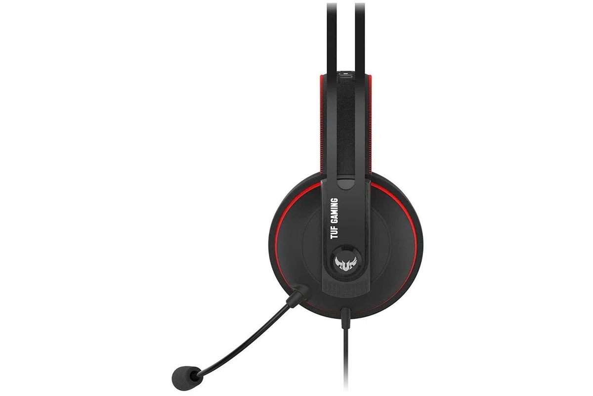 ASUS TUF Gaming H7 Cuffie gioco per PC, PS4, Nintedo Swicth, XBOX One, Audio virtuale 7.1 integrato, cuscinetti confortevoli, colore Rosso.