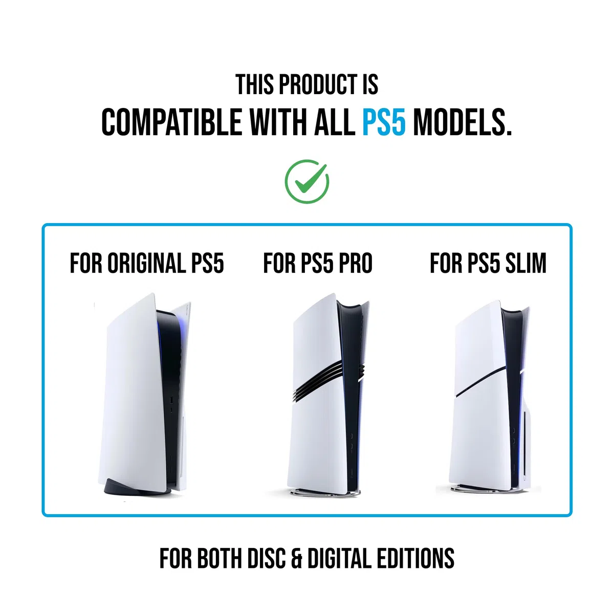 Glistco Supporto verticale invisibile per PS5, PS5 Slim e PS5 Pro – Supporto da tavolo per risparmiare spazio – Supporto verticale da scrivania per un posizionamento sicuro e stabile della console