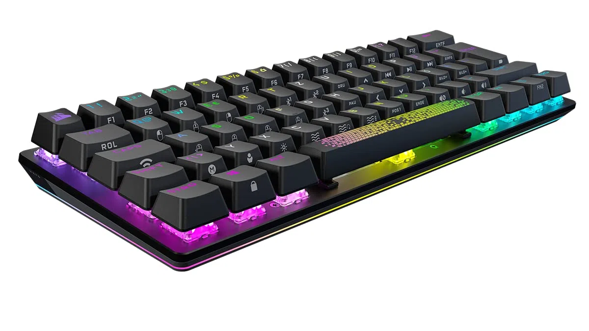 Corsair K70 Pro Mini Wireless Gaming Tastatur - MX Speed Silver, Schwarz