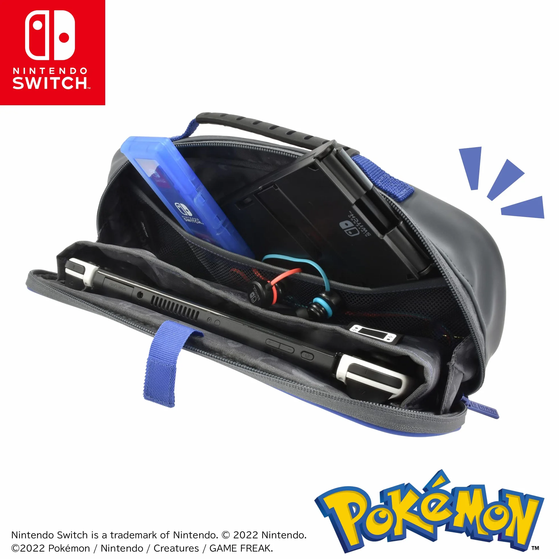 HORI Nintendo Switch Custodia Cargo Compact (Pikachu, Gengar e Mimikyu) - Custodia da viaggio compatibile con Split Pad Compact - Licenza ufficiale Nintendo e Pokémon