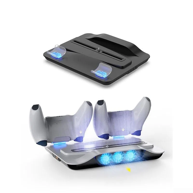 Docking station per controller PS5 ricarica efficiente con sistema di raffreddamento integrato e controlli ventola (bianco)