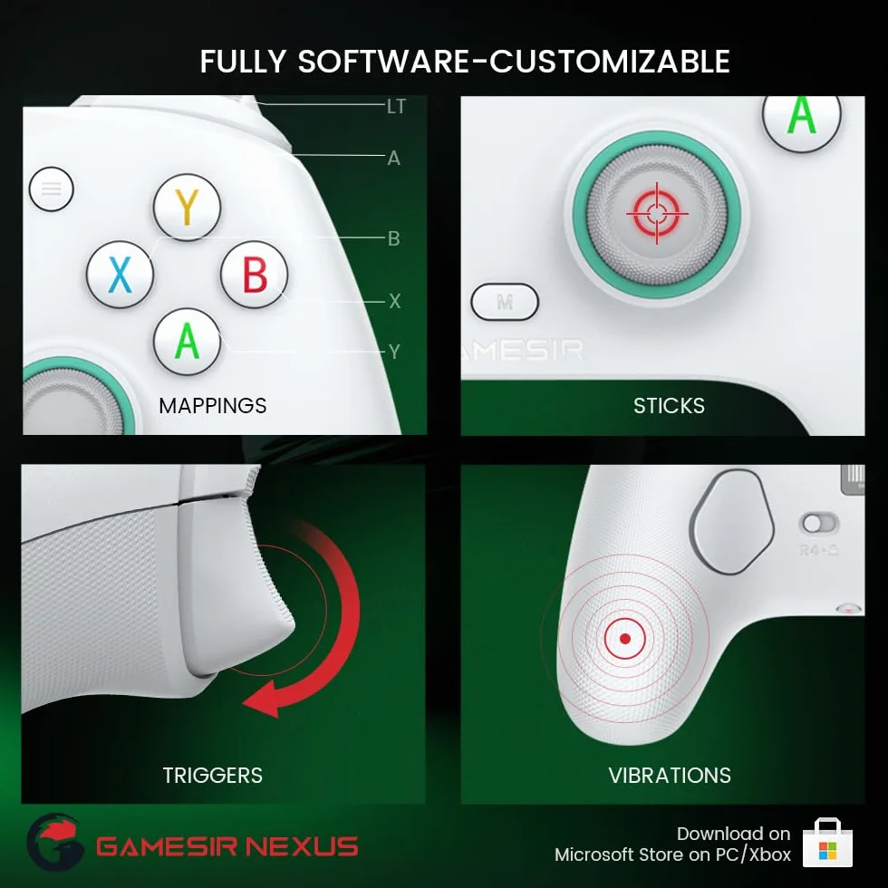 GameSir G7 SE Manette Xbox One sous licence officielle avec bâtons à effet Hall pour Windows 10/11, Xbox One, Xbox Series X/S, manette de jeu PC avec port pour écouteurs 3,5 mm