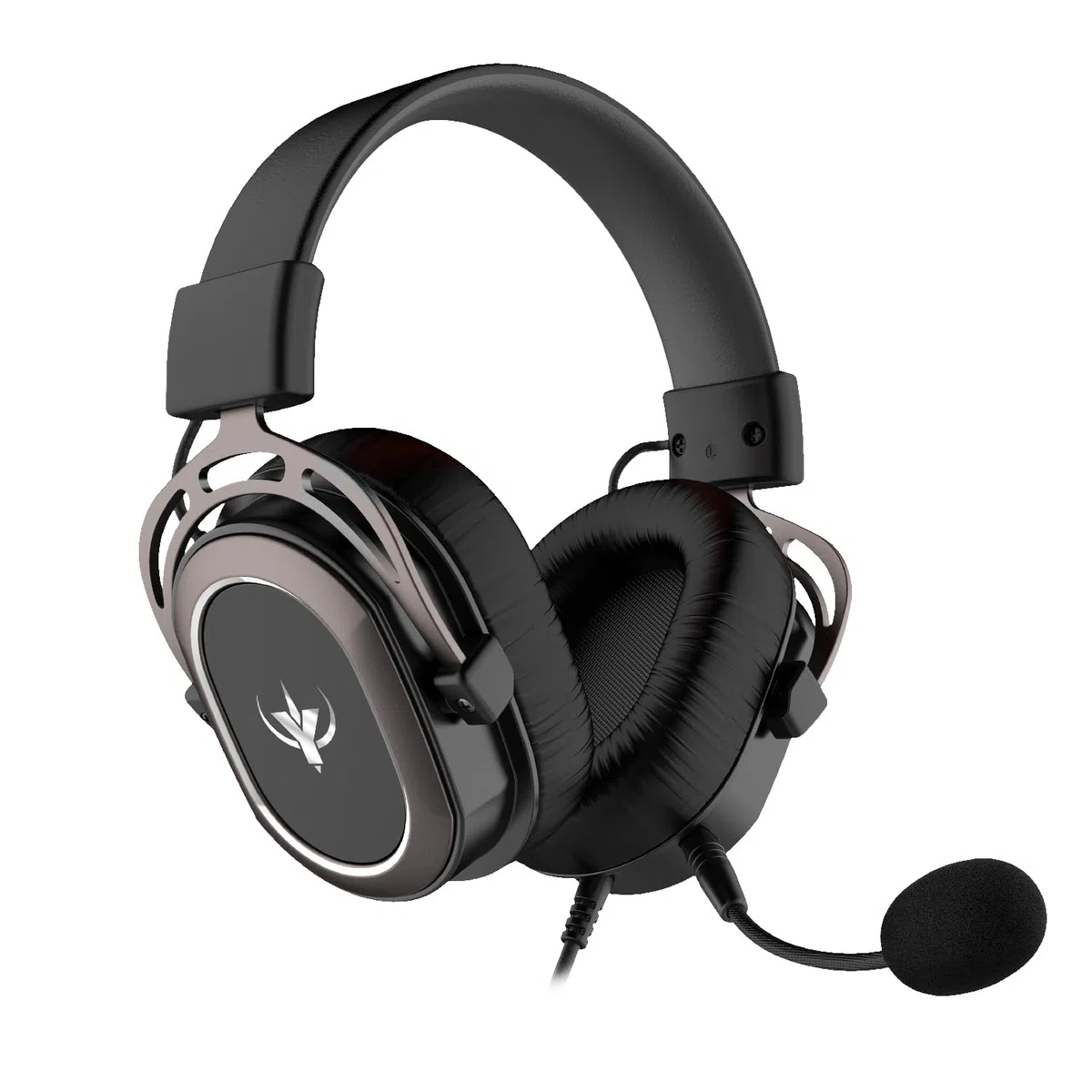 SPYCO - Cuffie Gaming Impulse HE-122, Audio 7.1 Surround, Driver 50 mm, Microfono Omnidirezionale, Compatibili con PC, Mac, Xbox One, PS4, Switch, Nero e Argento