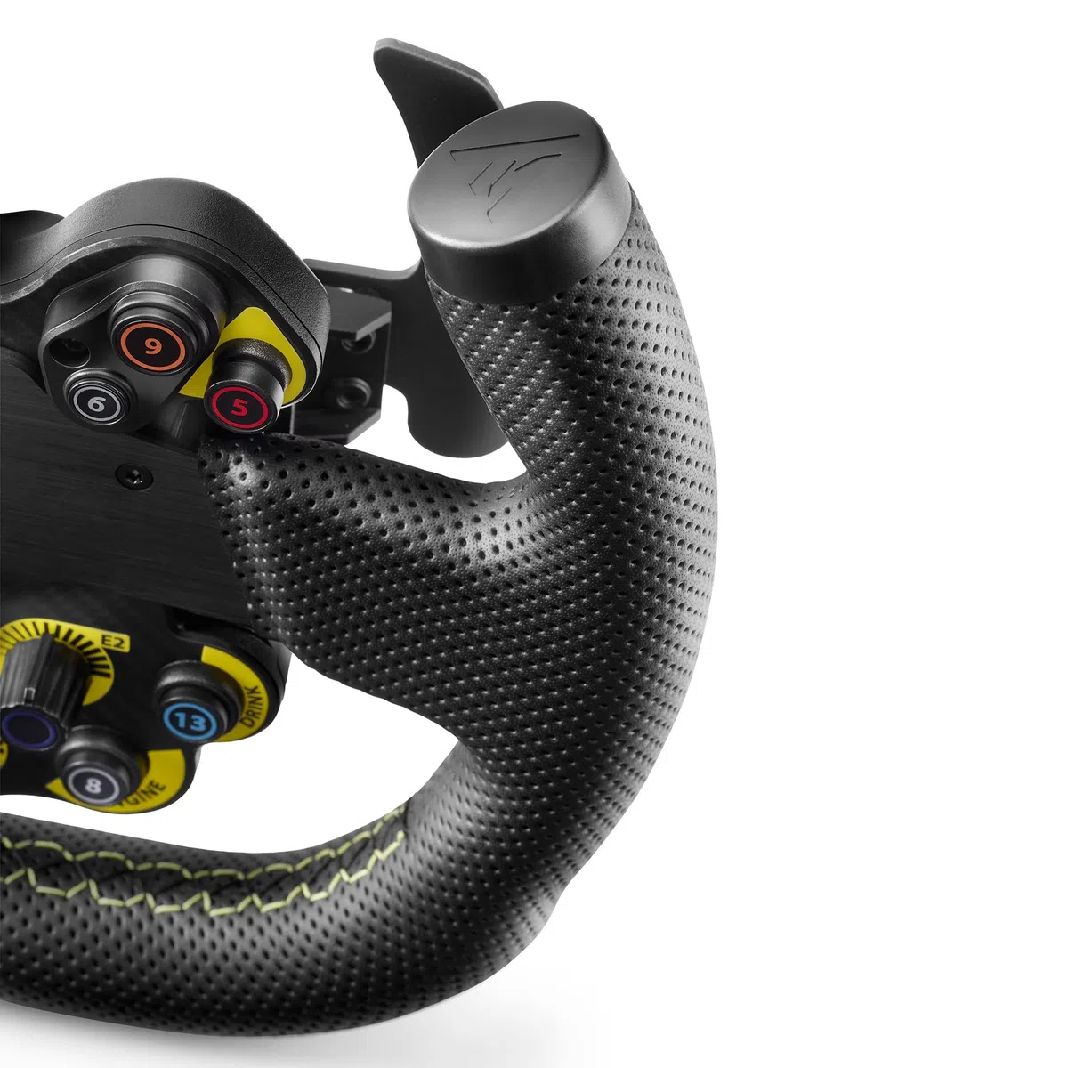Thrustmaster EVO Racing 31U Leather Volante Add-On - PS5, XBOX e PC | Design a U, per monoposto ed endurance, hub rimuovibile, palette Mag-Shift, 25 pulsanti programmabili, 4 selettori