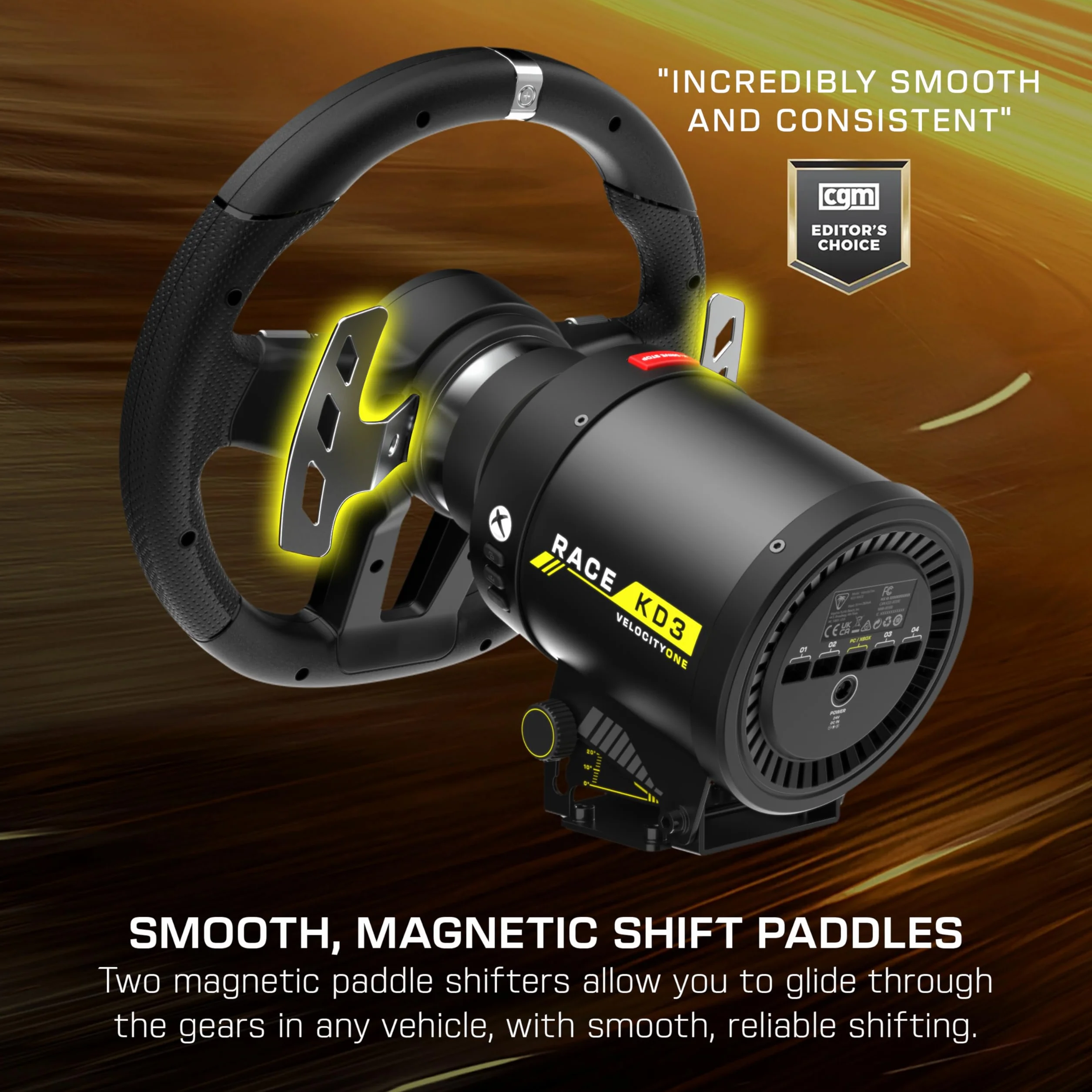 Turtle Beach VelocityOne Race KD3 Volante e pedali con force feedback a trasmissione diretta per Xbox Series X|S, Xbox One e PC Windows – Pedali di freno e acceleratore a effetto Hall
