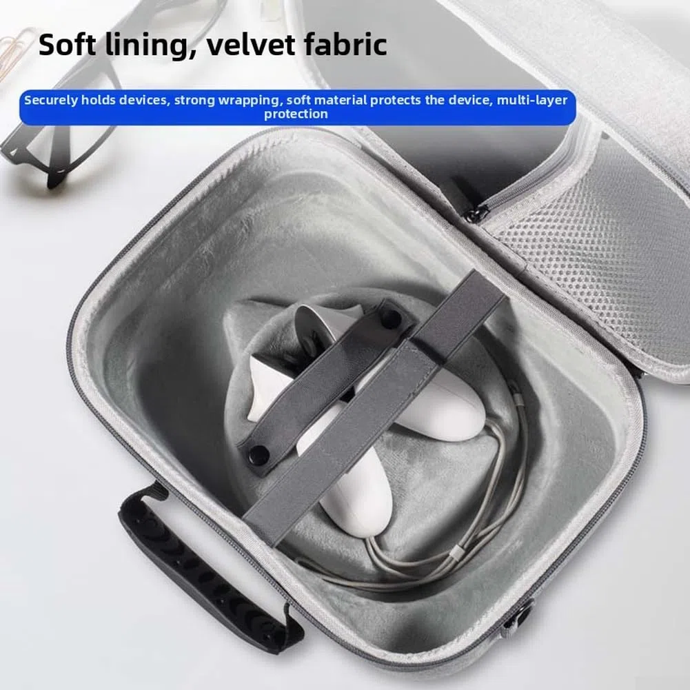 Custodia Rigida per Meta 3S e 3 Borsa Trasporto per vr in EVA agli Urti con Scomparto Accessori per Controller e Cavi Protezione Completa Visore Realtà Virtuale Nero (Gray)