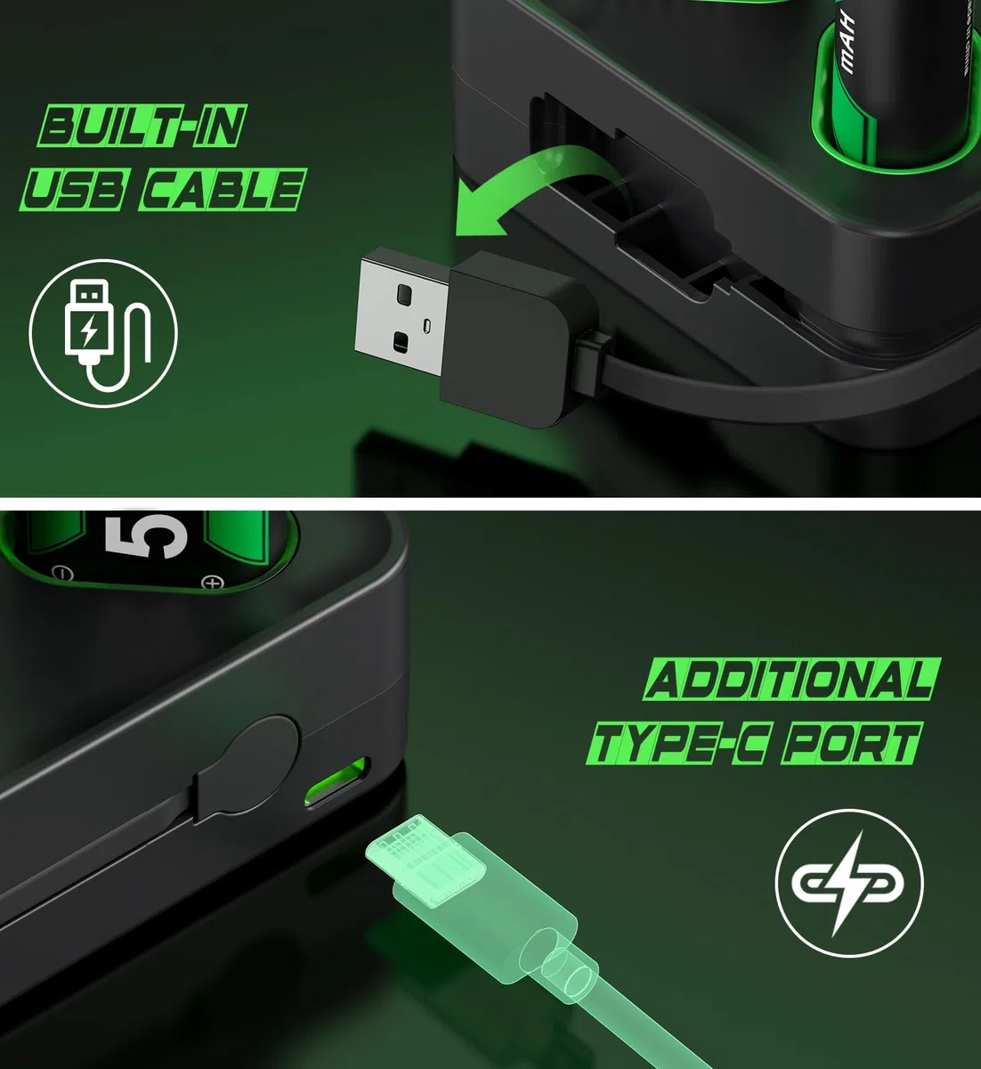 Caricabatterie per controller Xbox One ricaricabile con batterie 4x2550mAh per Xbox Series X|S/Xbox One, Stazione caricabatterie per Wireless Xbox One S/Xbox One X/Xbox One Elite Controller
