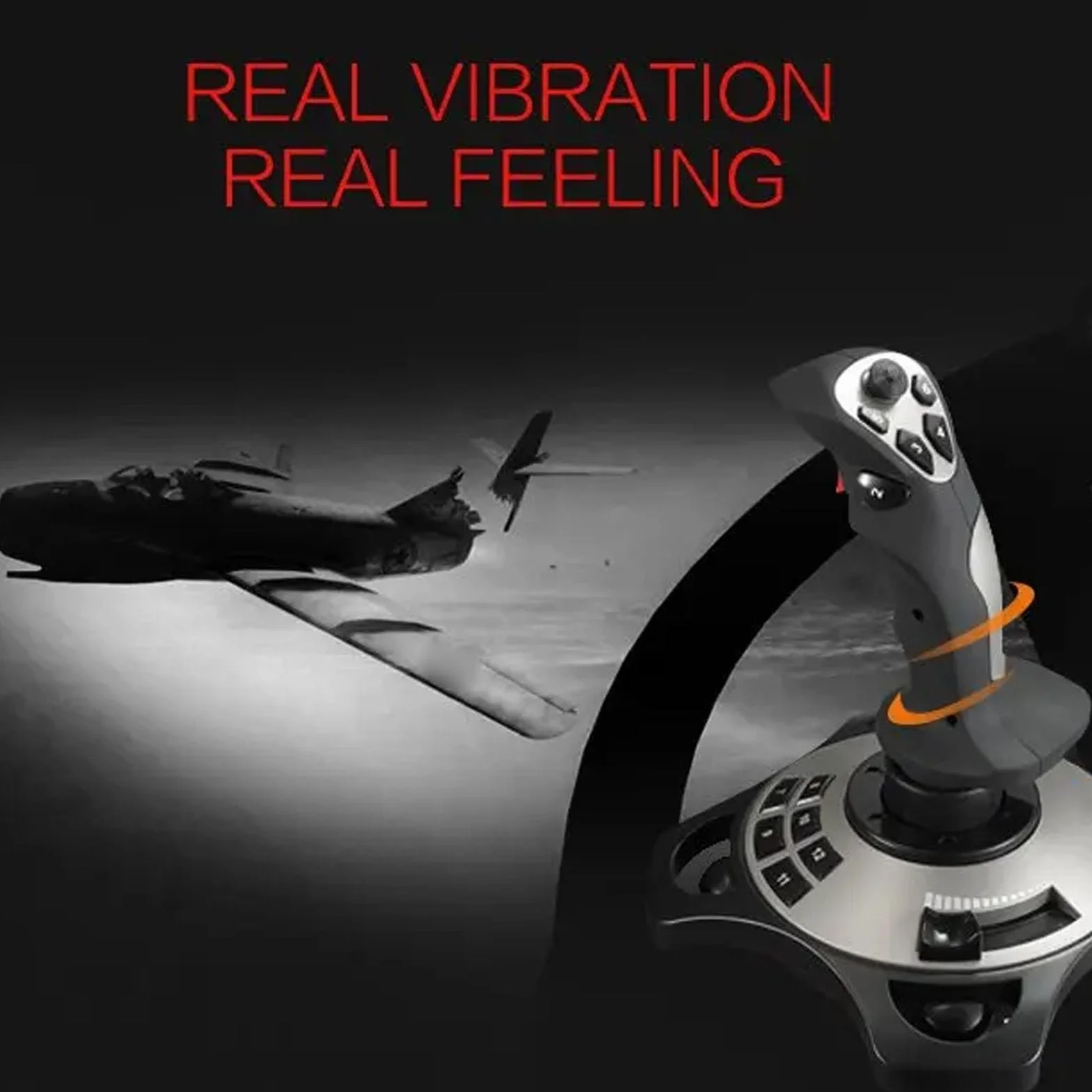 Bewinner Joystick per Simulatore di Volo con Vibrazione, Acceleratore, 12 Pulsanti Programmabili, Cavo USB per PC per Wins 7 8 10 11, Impugnatura Ergonomica per Giochi di Volo