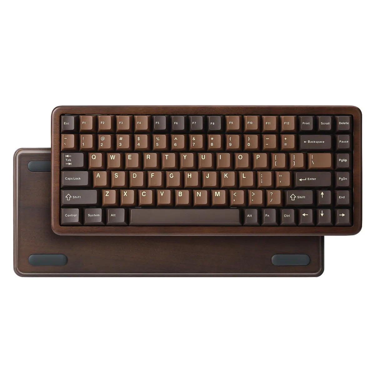 YUNZII WOOD84 Tastiera Meccanica Wireless Gaming 75% in Legno, Keyboard Bluetooth/2.4G/USB-C, Retroilluminazione RGB, Montaggio Tray, Hot-Swap con Tasti PBT per Mac/PC, QWERTY (Candy)