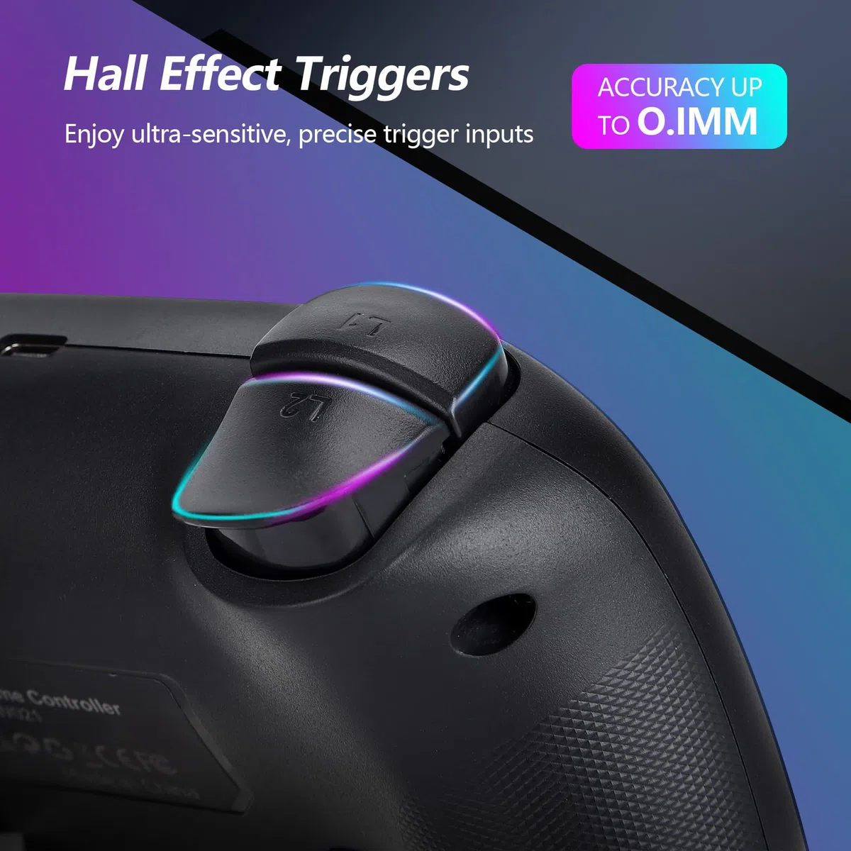 DoJoZone Controller PC, PC Controllers Wireless con Base Ricarica, Hall Effect Joystick/Trigger, RGB, Turbo, Giroscopio, Bluetooth/2,4G Joystick Compatibile con Windows PC/Switch2/Switch/Steam/Android