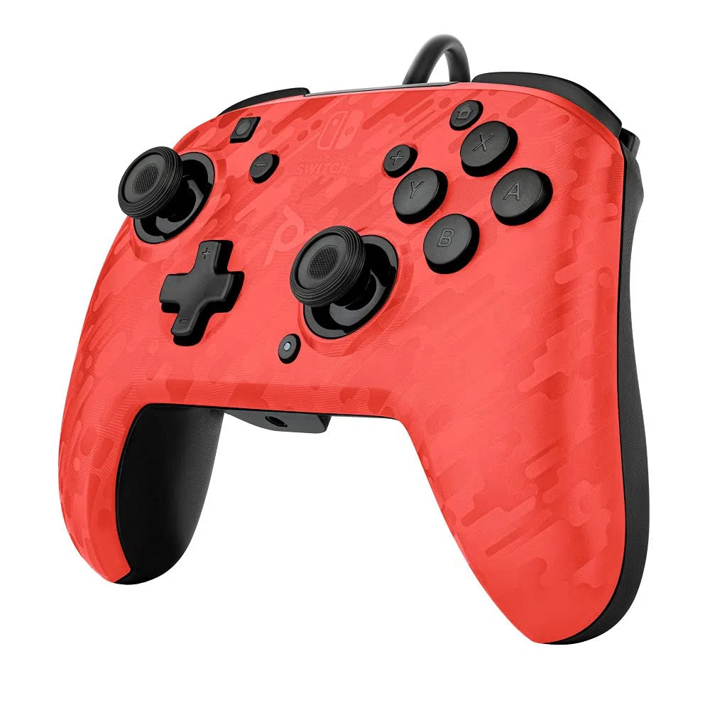 PDP Controller Camo Audio Nintendo Switch Essentials, Rosso (Camuflage)