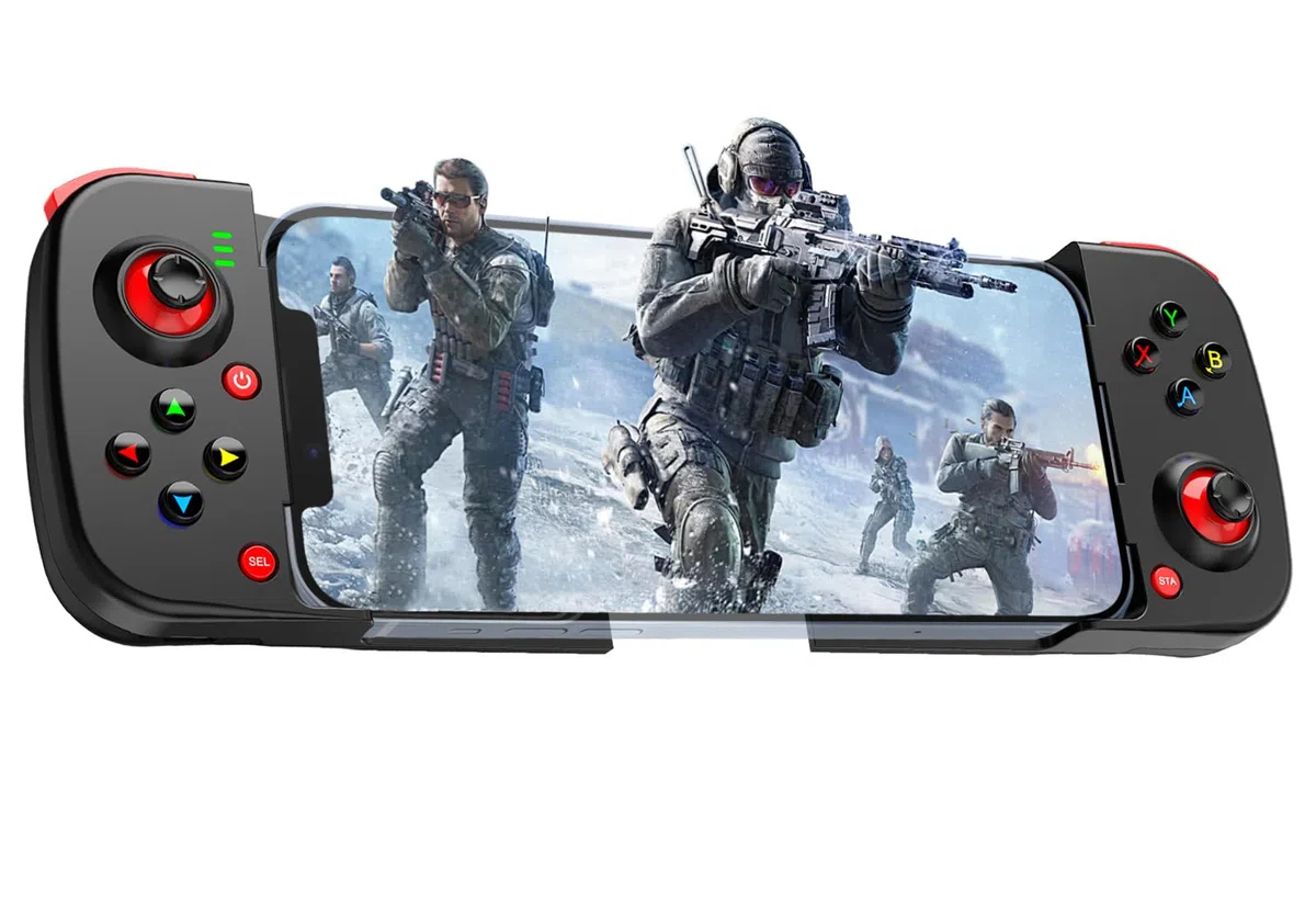 Megadream Controller di gioco mobile Gamepad per iPhone iOS Android PC: funziona con iPhone 15/14/13/12/11/X, iPad, Samsung Galaxy, TCL, tablet, Call of Duty, Diablo Immortal - Gioco diretto (nero)