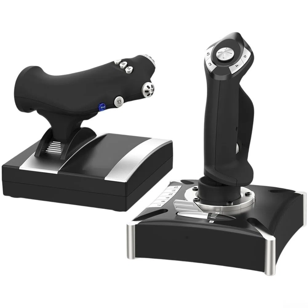 Controller di volo simulato per PC, per PS4, per Xbox, joystick a doppia leva per giochi di aviazione, controller ergonomico in ABS, sistema di controllo del volo compatto con