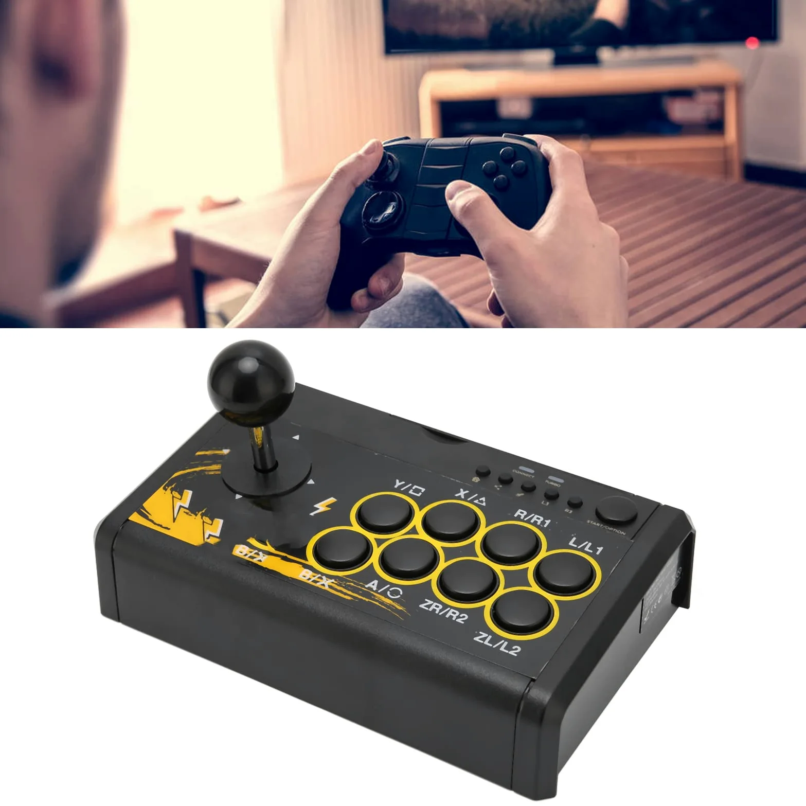 ADITAM Controller di gioco per PC cablato Joystick di gioco cablato USB Controller di combattimento arcade retrò Console di gioco Gamepad per PS3 per PS4 per Switch PC Double the comfort