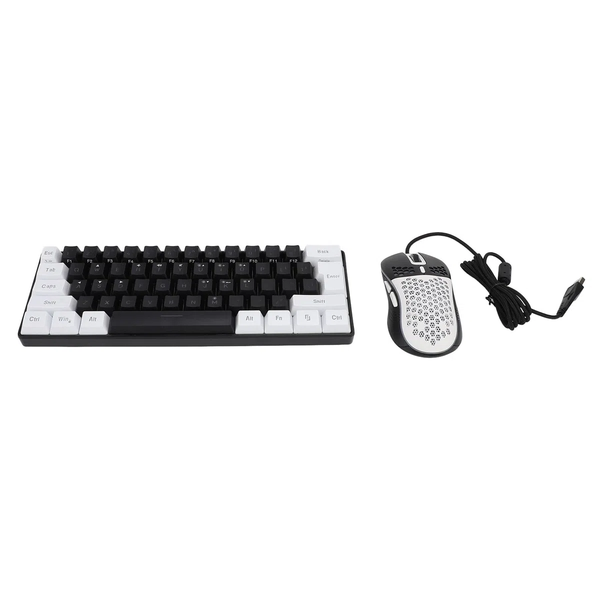 Combinazione Tastiera e Mouse da Gioco Al 60%, Set Tastiera e Mouse Retroilluminati RGB, Mini Tastiera Meccanica a 61 Tasti, Mouse Ottici Ergonomici, Set da Gioco Cablato per PC