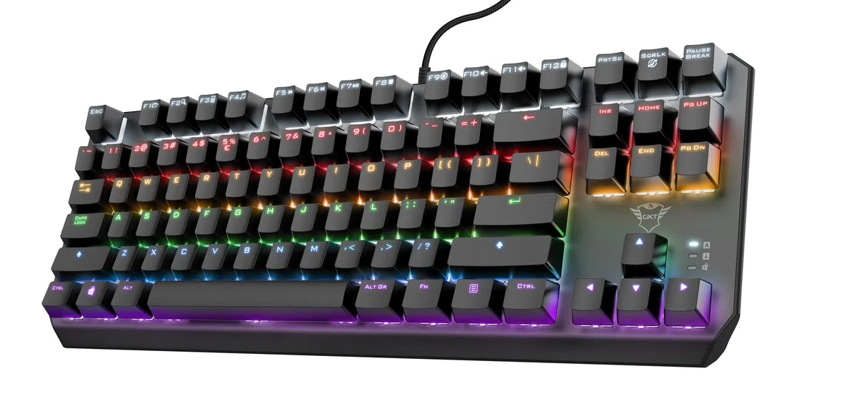 TECLADO MECANICO TRUST GAMING GXT 834 CALLAZ TKL JUEGO 20 MODOS DE COLOR RGB 24407