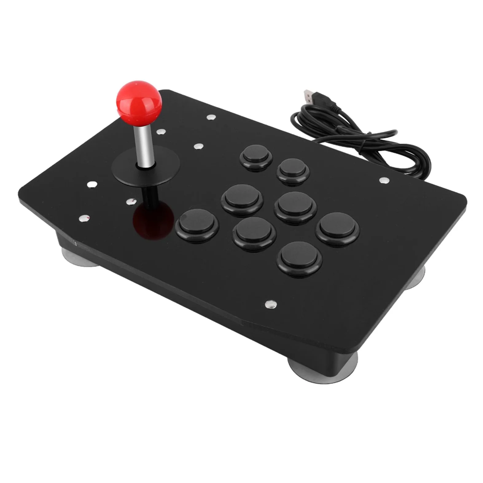 Blaihild Joystick per Giochi Rocker, Guscio in Cristallo Acrilico di Alta qualità con Pulsanti Tipo Scheda 3D e Ventosa Fissa con Foro da 50 Mm, per Console