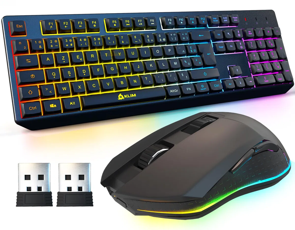 Chroma Fr RGB Set Wireless Blaze Azerty France Layout, Resistente | Pacchetto Tastiera e Mouse da Gioco Senza Fili, Ergonomico, Console, 2 Dongle per Prestazioni Migliori, Versione Esclusiva