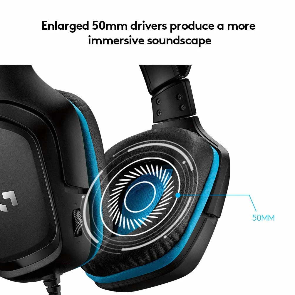 Logitech G432 Cuffie Gaming Cablate, Audio Surround 7.1, Cuffie Dts: X 2.0 & G402 Mouse Gaming Hyperion Fury, 4.000 Dpi, Design Leggero