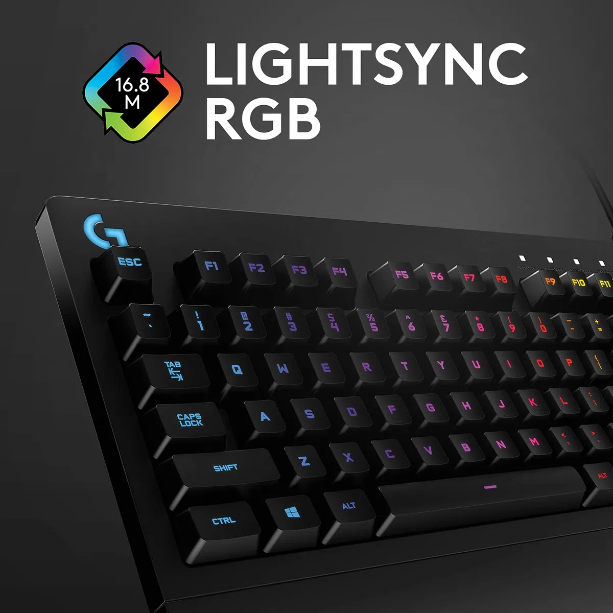 Logitech G G213 Prodigy Tastiera Gaming Cablata, LIGHTSYNC RGB, Layout US QWERTY - Nero