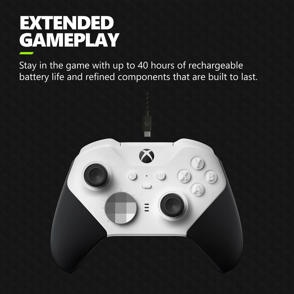 Microsoft Wireless Controller - Elite V2 COre White for Xbox Series X, Xbox Series S, and Xbox One
