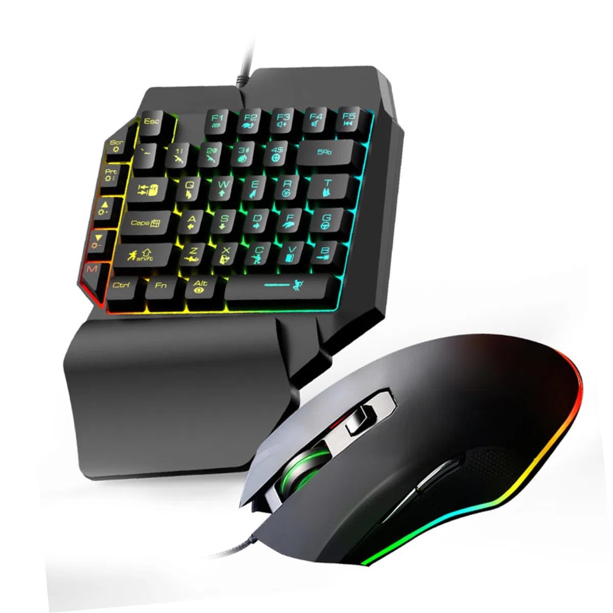 Gadpiparty Tastiera da Gioco Retroilluminata con Mouse, Set per Videogiochi per Ragazzo Ragazza e Intrattenimento Domestico, Design Compatto con Funzionamento Preciso e Facile Installazione
