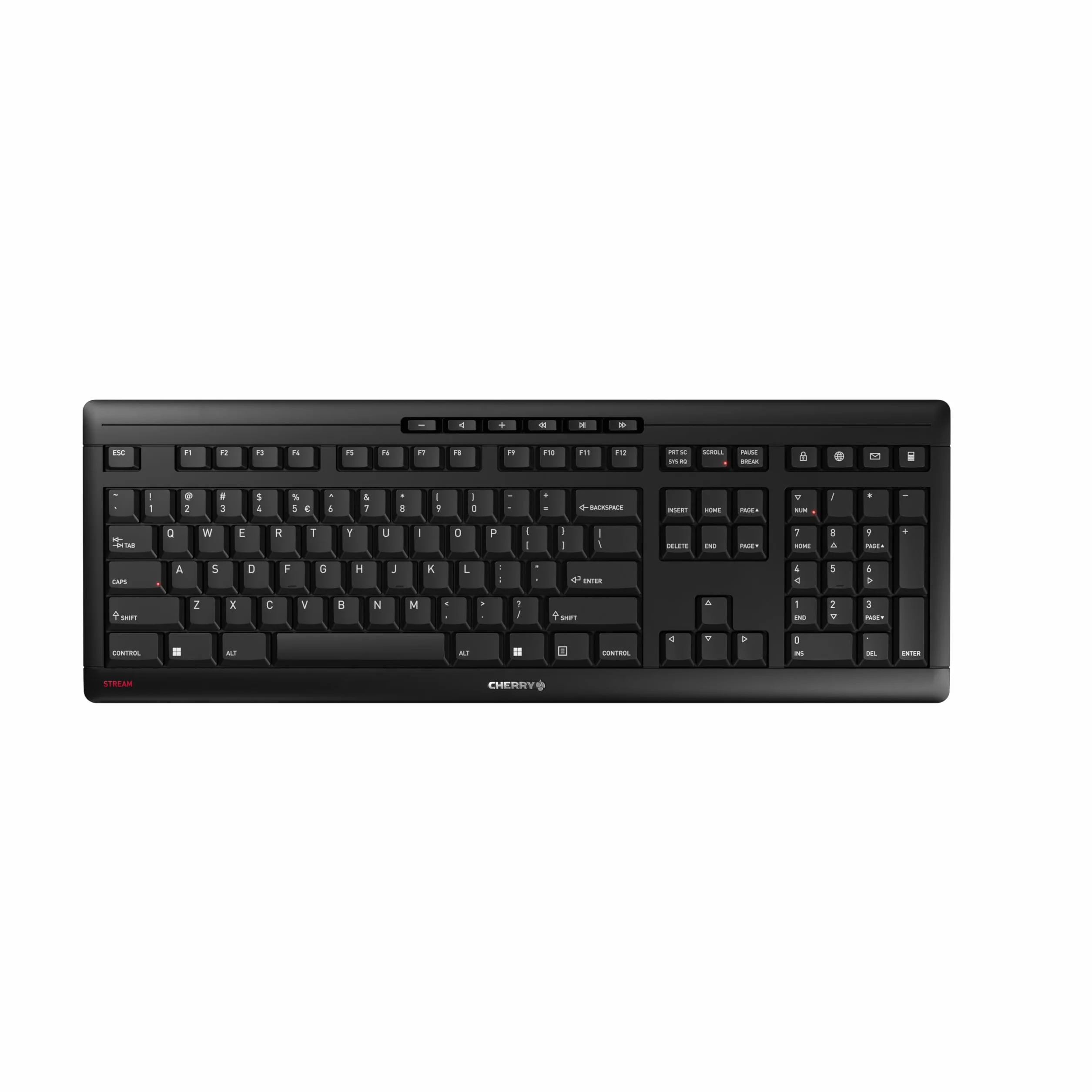 CHERRY STREAM KEYBOARD WIRELESS, Tastiera Senza Fili, Layout per l'Unione Europea (QWERTY), Wireless 2,4 GHz, Tasti Silenziosi, Design Piatto, Alimentazione a Batteria, Nero