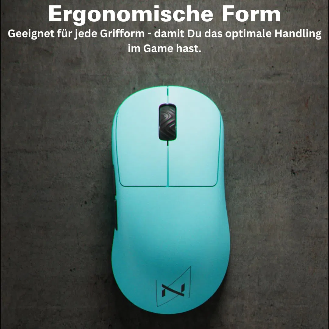 Nyfter - Mouse da gioco Premium ELT Ergolight 4K senza fili 52g Superlight Pixart PAW 3995 fino a 26000 DPI per un gameplay ultra rapido (bianco)