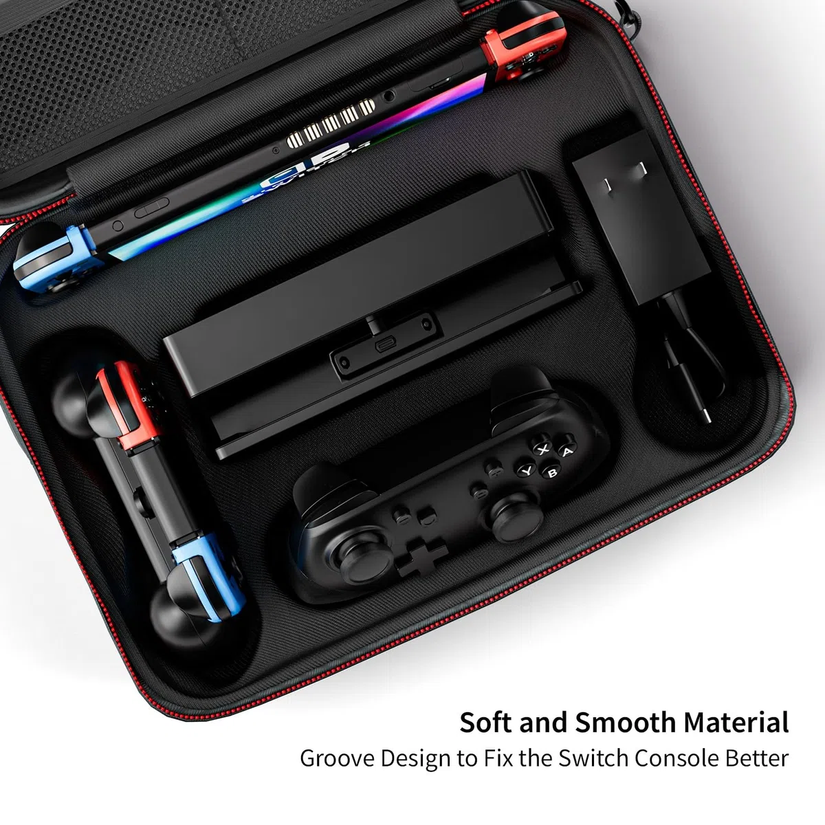 TOENNESEN Custodia da trasporto per Nintendo Switch, custodia da viaggio protettiva portatile rigida compatibile con controller Switch Console Pro e accessori