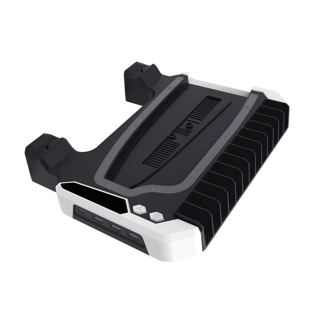 Supporto verticale RGB Stazione di raffreddamento console per PS5 Pro, supporto di base con dock di ricarica del controller per PS5 e PS5 Pro/PS5 slim Disc & Digital Editions
