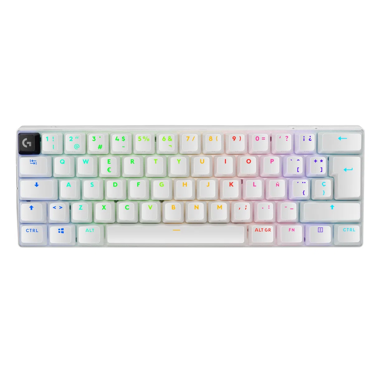 Logitech G PRO X 60 LIGHTSPEED, Tastiera Gaming Wireless, Tastiera Meccanica 60% Ultra Compatta TKL, LIGHTSYNC RGB, Copritasti in PBT Bicomponente, Tattili Optical, Windows PC QWERTY US INTL - Bianco