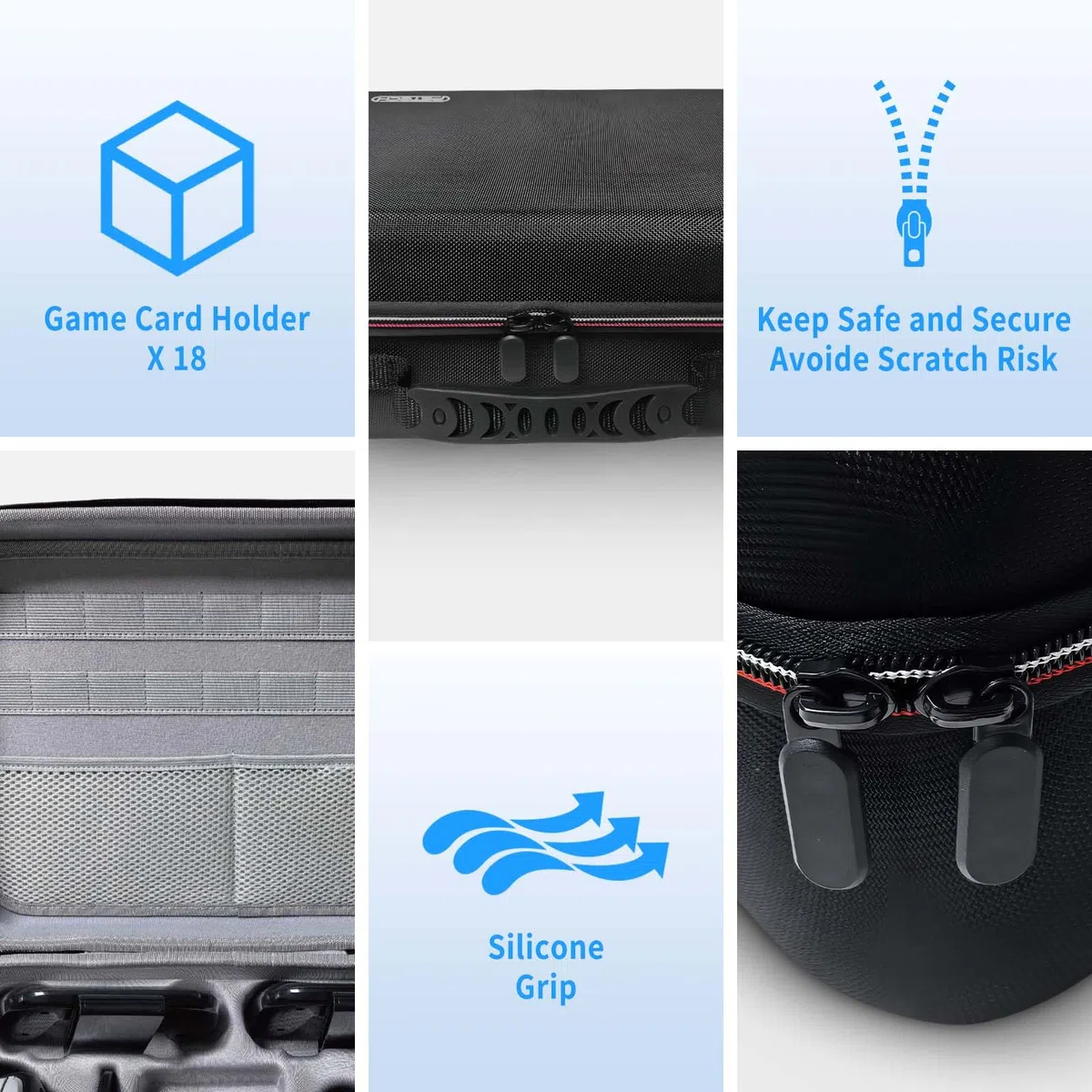 AriKroii Custodia da trasporto compatibile con Nintendo Switch 2, con 18 cartucce di giochi e custodia da viaggio per fotocamera per Switch 2 e Switch 2, con manici e spallacci