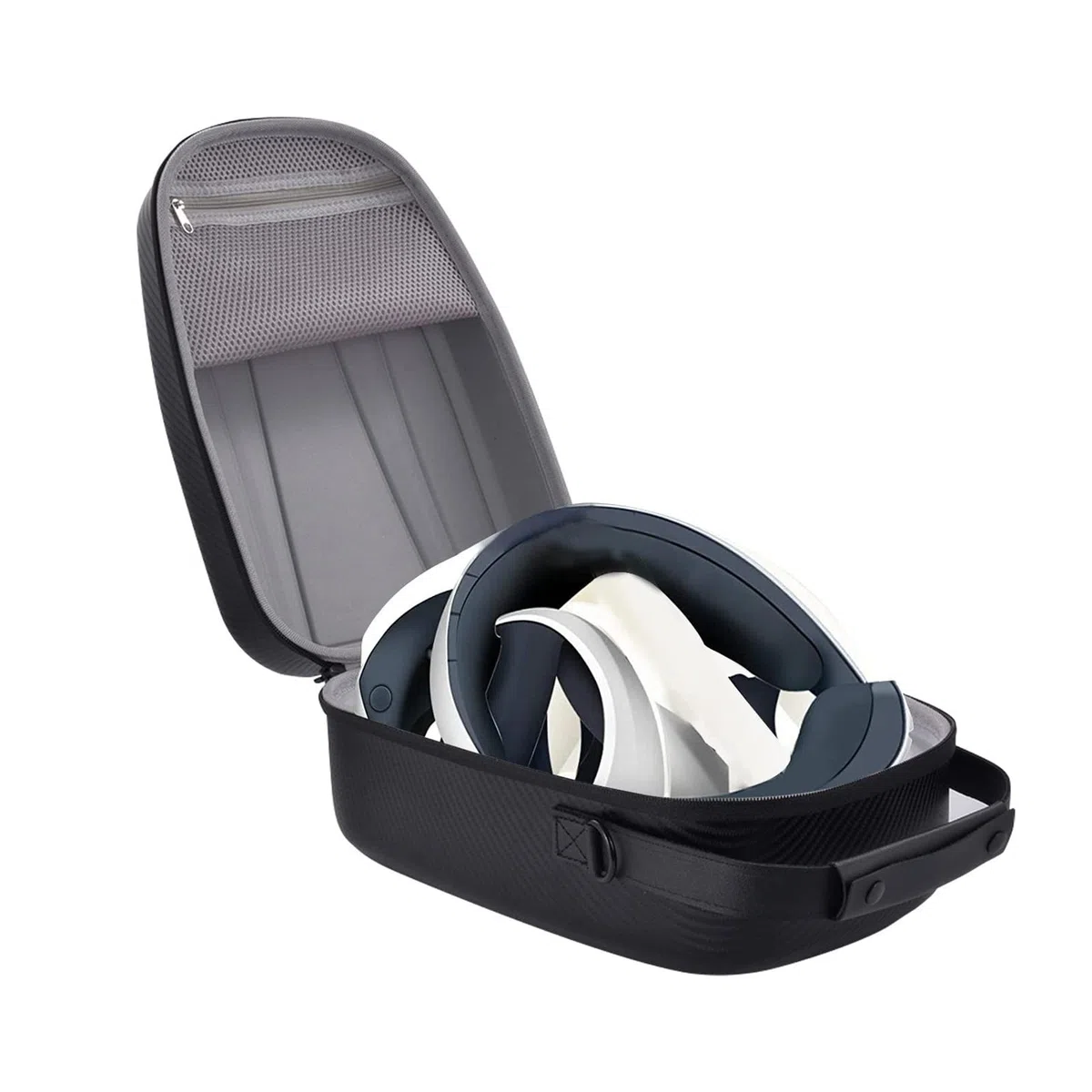 VR2 - Custodia antiurto per occhiali, antigraffio, custodia protettiva con fascia elastica, da viaggio